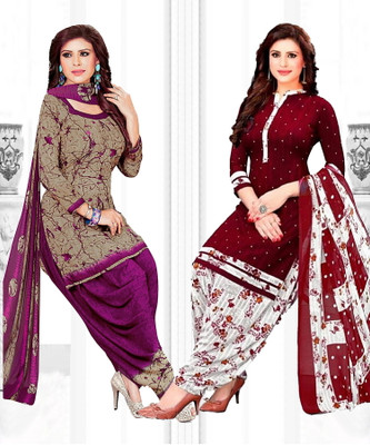 Priyashi Crepe Printed, Geometric Print Salwar Suit Material