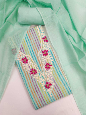 NIDHI'S FASHION Jacquard Embroidered Salwar Suit Material