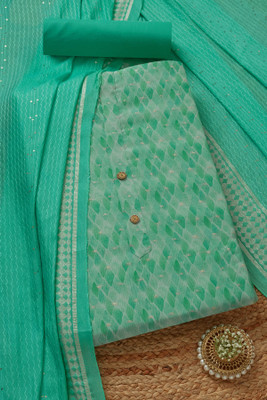 soch Chanderi Geometric Print Salwar Suit Material