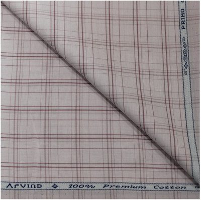Arvind Pure Cotton Checkered Shirt Fabric