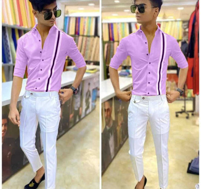 krishna international Cotton Blend Printed Shirt & Trouser Fabric