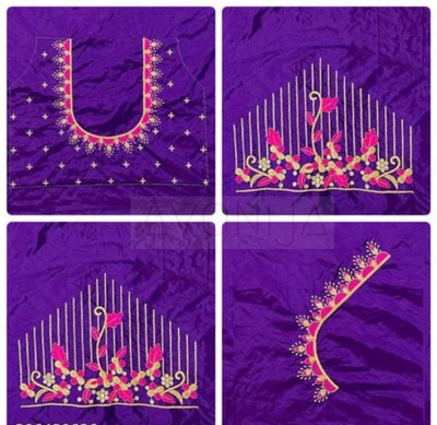 AYONIJA Cotton Silk Solid, Embroidered Blouse Material