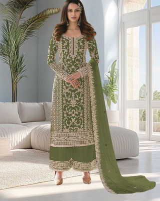 Dealbazaars Corporation Net/Lace Embroidered, Embellished Salwar Suit Material