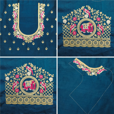 RAJVILASH Cotton Silk Embroidered Blouse Material