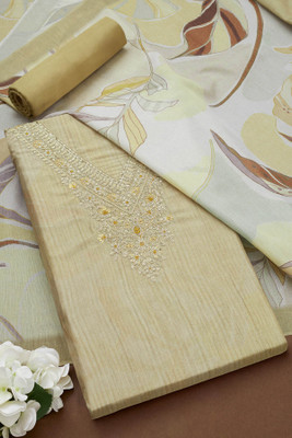 soch Tussar Silk Embroidered Salwar Suit Material