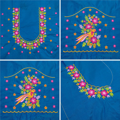 RAJVILASH Art Silk Embroidered Blouse Material