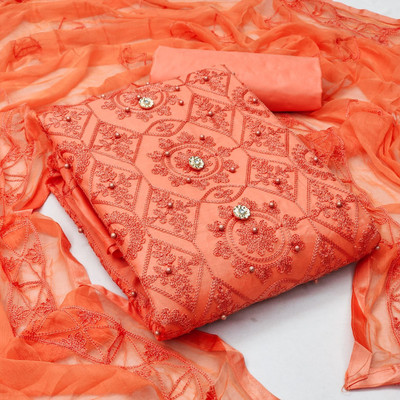 KRUTAGNA CREATION Cotton Blend Self Design Kurta & Churidar Material