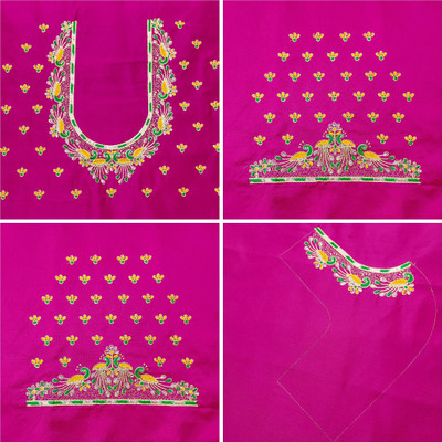RAJVILASH Pure Silk Embroidered Blouse Material
