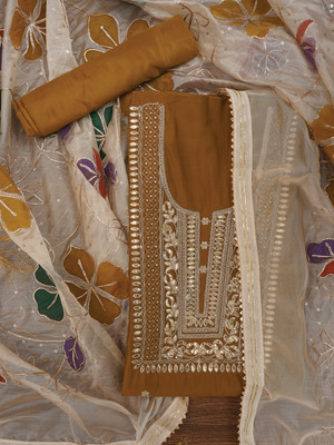 Jaipur Kurti Pure Silk Embroidered Salwar Suit Material