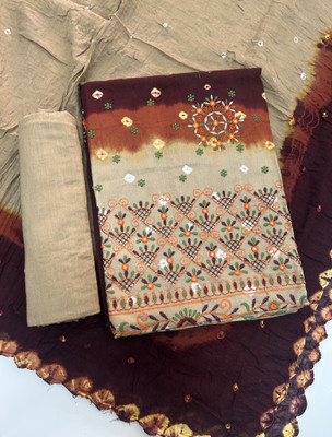 Drashti Creation Cotton Blend Embellished Salwar Suit Material