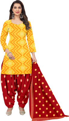 Simmu Pure Cotton Printed Kurta & Patiyala Material