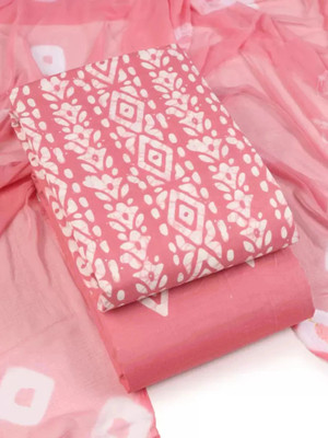 YANKITA Cotton Blend Floral Print Kurta & Patiyala Material