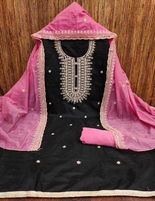 JAKHITARA Chanderi Embroidered Salwar Suit Material