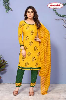 ANAND Crepe Chevron/Zig Zag Salwar Suit Material