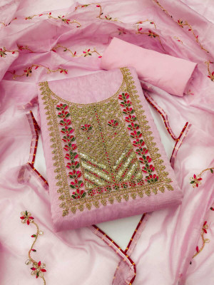 Mahakal Tex Chanderi Embroidered Salwar Suit Material