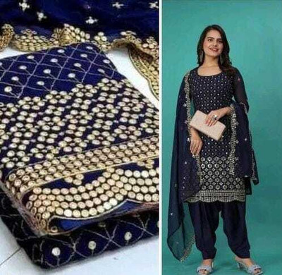 Stylebhawani Georgette Embroidered Salwar Suit Material