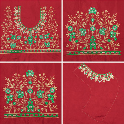 RAJVILASH Silk Blend Embroidered Blouse Material
