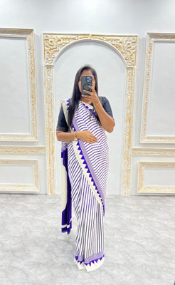 ANUVRATA Solid/Plain, Woven, Self Design, Printed Assam Silk Pure Silk Saree(Purple)