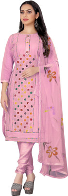 manvaa Cotton Silk Embroidered Salwar Suit Material