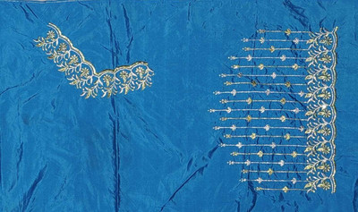 The White Rabbit Art Silk Embroidered Blouse Material