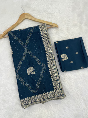 SHUBHDRASHTI NX Embroidered Bollywood Georgette Saree(Dark Green)