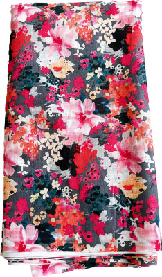 Avante Linen Blend Floral Print Multipurpose Running Fabric