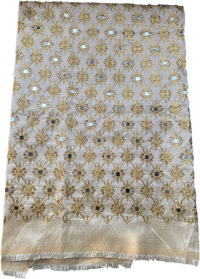 Shantuba textiles Silk Blend Embroidered Blouse Material