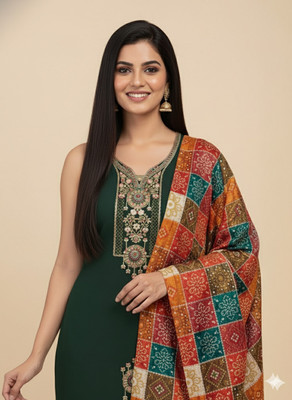 GFASHION Cotton Blend Embroidered Salwar Suit Material