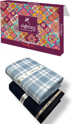 Rishtey Cotton Blend Solid, Checkered Shirt & Trouser Fabric