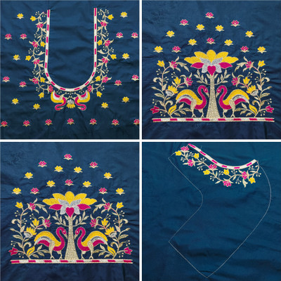 RAJVILASH Art Silk Embroidered Blouse Material