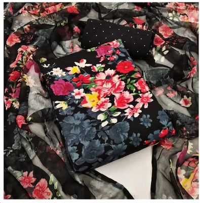 Wonaya Fab Crepe Floral Print Salwar Suit Material