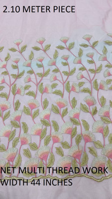 SATKAAR FASHIONS Net/Lace Embroidered Multipurpose Running Fabric