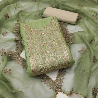 Peachmode Cotton Silk Embroidered Salwar Suit Material