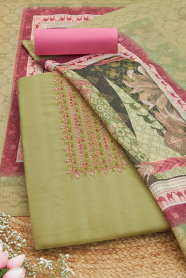 soch Art Silk Embroidered Salwar Suit Material