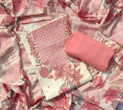 ABODH COLOURS Pure Cotton Printed Salwar Suit Material