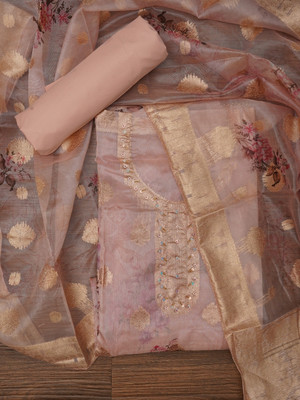 Jaipur Kurti Organza Self Design Salwar Suit Material