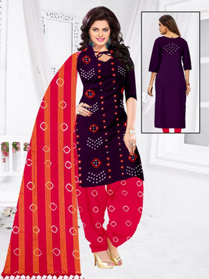 JANKIFABRIC Viscose Rayon Printed, Self Design, Colorblock Salwar Suit Material