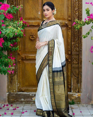 Banarasi Woven, Embroidered, Self Design Kanjivaram Pure Silk, Jacquard Saree(Multicolor)