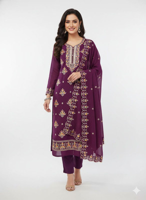 RAJGHARANA NX Chanderi Embroidered Salwar Suit Material