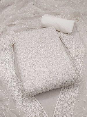 NEWHLSILKMILLS Pure Cotton Embroidered Salwar Suit Material