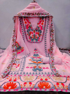 Stylebhawani Georgette Embroidered Salwar Suit Material