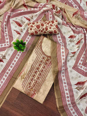 ShopGlobal Chiffon Embroidered, Printed Salwar Suit Material