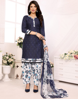 Om Creation Crepe Printed Salwar Suit Material