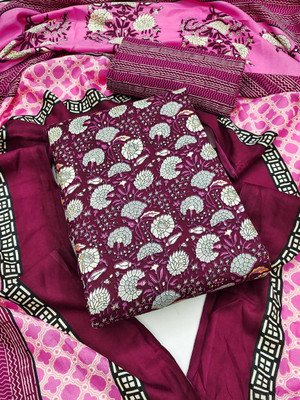 PANZORA Cotton Blend Printed Salwar Suit Material