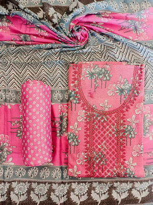 LaxmiCollection Pure Cotton Floral Print Kurta & Patiyala Material