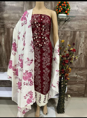 PUNRASAR TEXTILE Cotton Blend Floral Print Salwar Suit Material