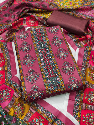 MAHAKAL TEXTILE Art Silk Graphic Print Salwar Suit Material