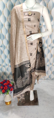 MOHEY DESI Silk Blend Printed Kurta & Churidar Material