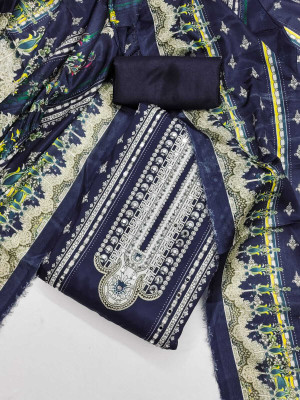 MAHAKAL TEXTILE Art Silk Graphic Print Salwar Suit Material