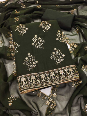 rang rani textiles Chanderi Embroidered Salwar Suit Material